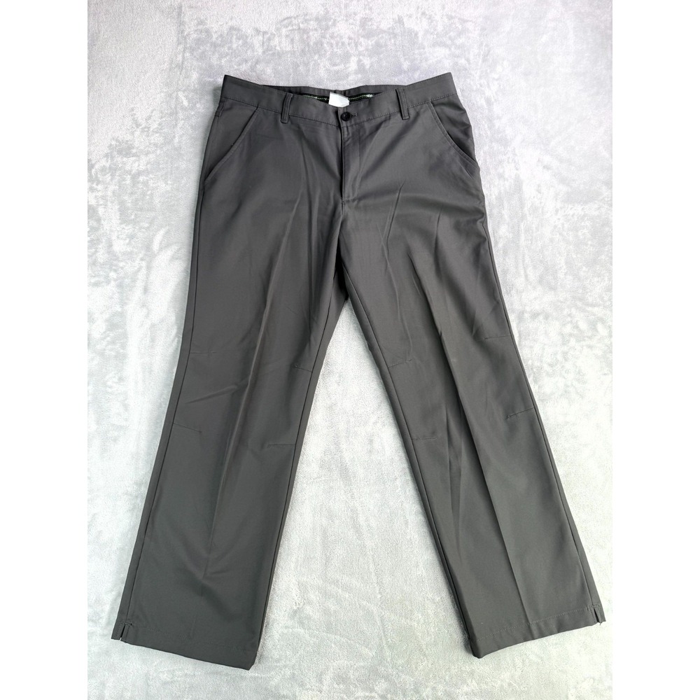 IZOD Golf Pants Mens 34x29 Gray Flat Front Performance Mid Rise Straight Leg